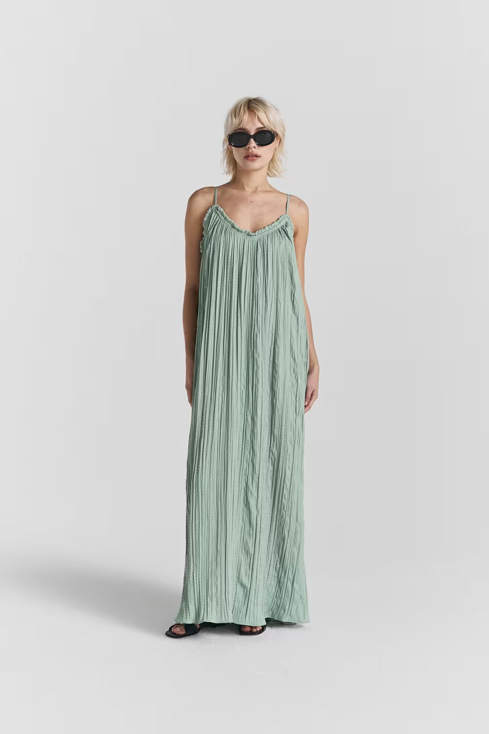 zara mint green pleated dress Summer Dress Mint – wabstore