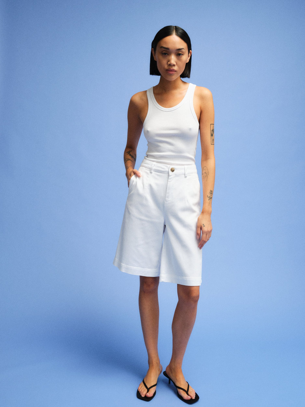 IVY Augusta French Shorts Optical White