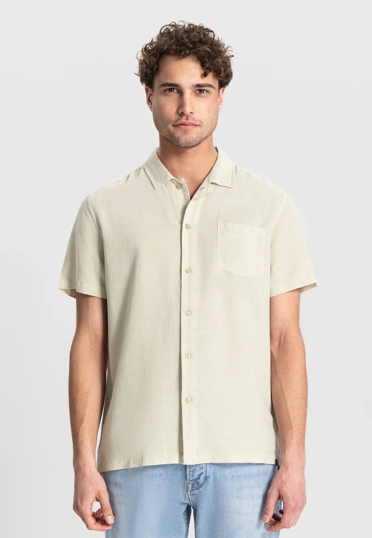 Short Sleeve Shirt Garment dyed tencel